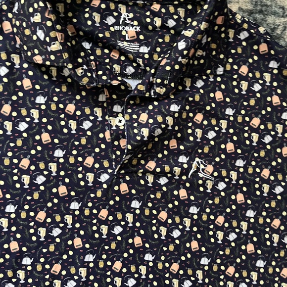 Rhoback golf polo lemons, honey, cocktails, whiskey bottle, & lemons 🍋🍯🥃 - Picture 3 of 3